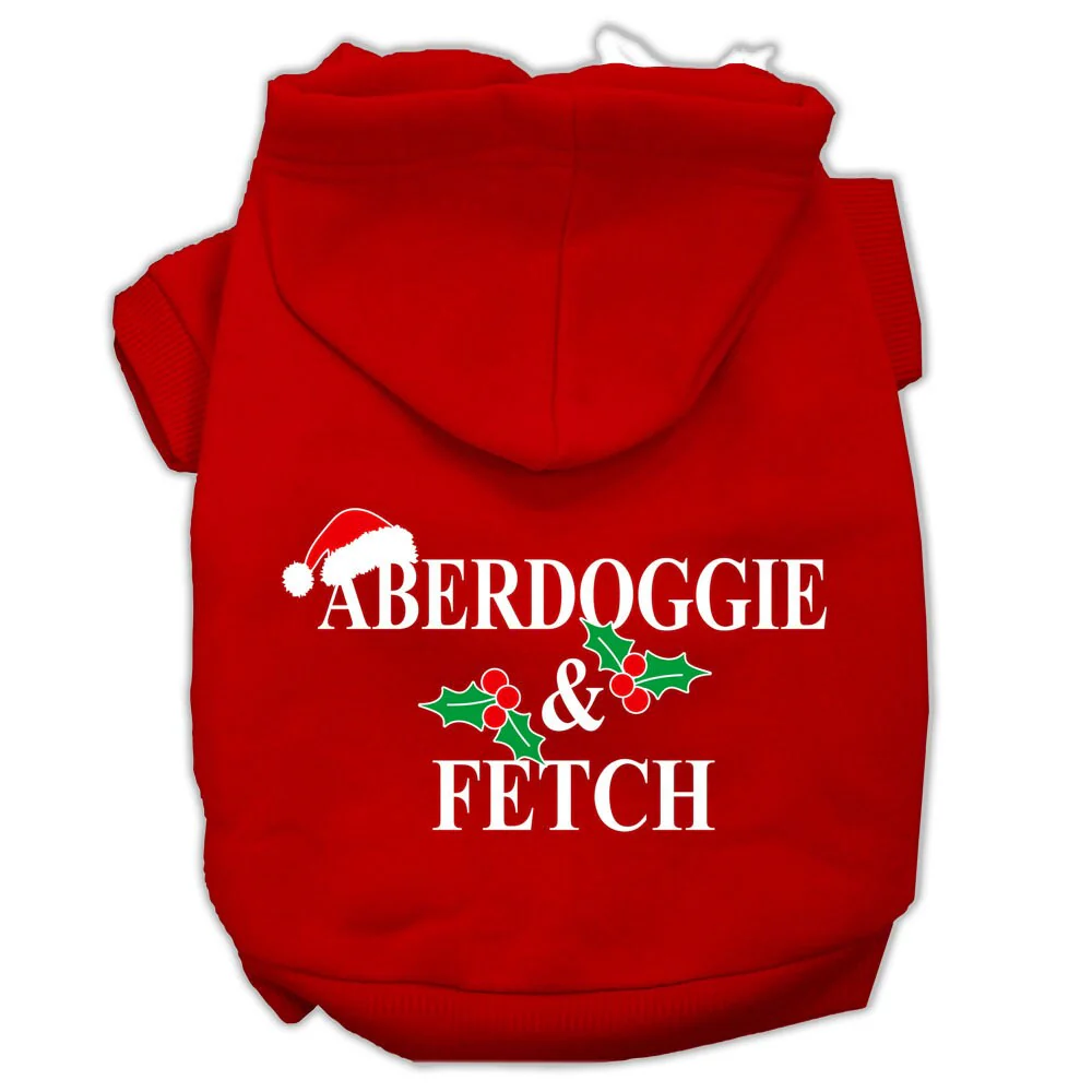 Christmas Pet Hoodie Screen Printed, "Aberdoggie & Fetch" - Image 5