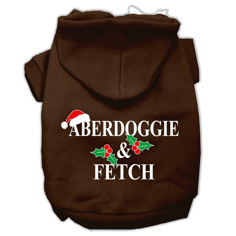 Christmas Pet Hoodie Screen Printed, "Aberdoggie & Fetch" - Image 7