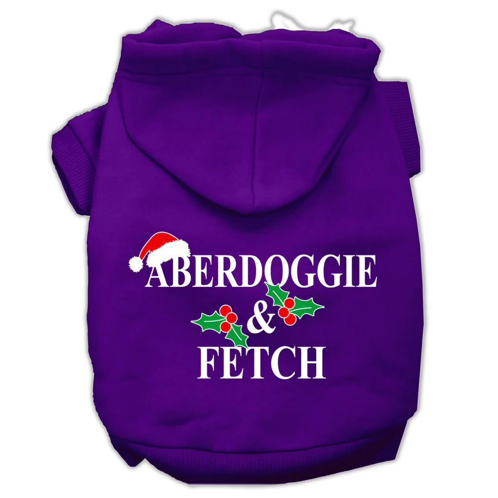 Christmas Pet Hoodie Screen Printed, "Aberdoggie & Fetch" - Image 8