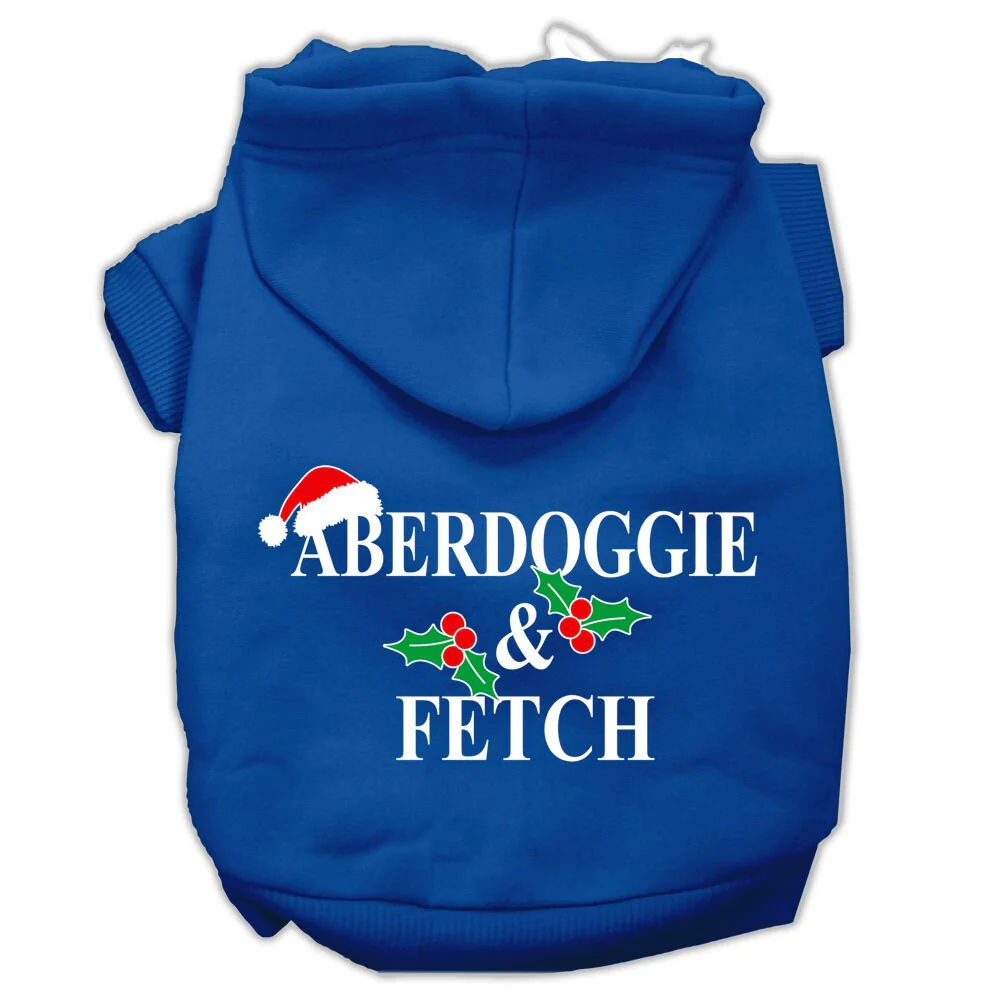 Christmas Pet Hoodie Screen Printed, "Aberdoggie & Fetch" - Image 9