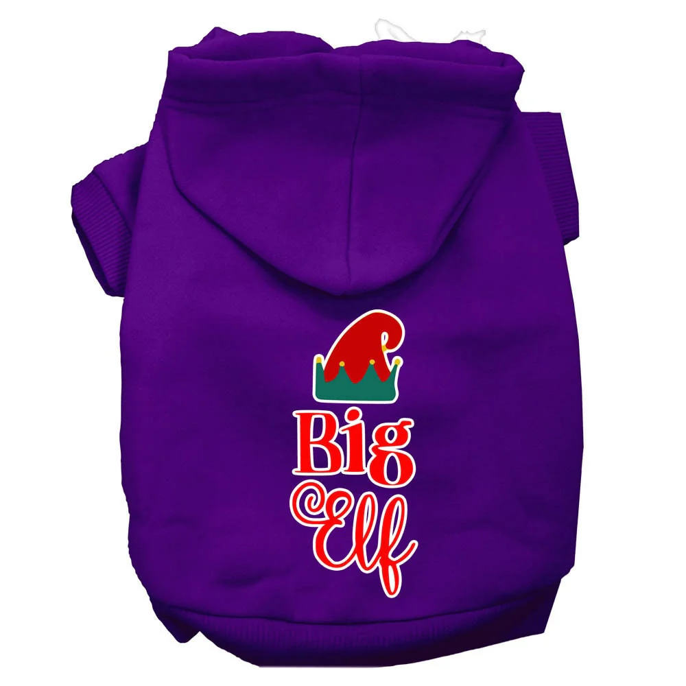 Christmas Pet Hoodie Screen Printed, "Big Elf" - Image 10