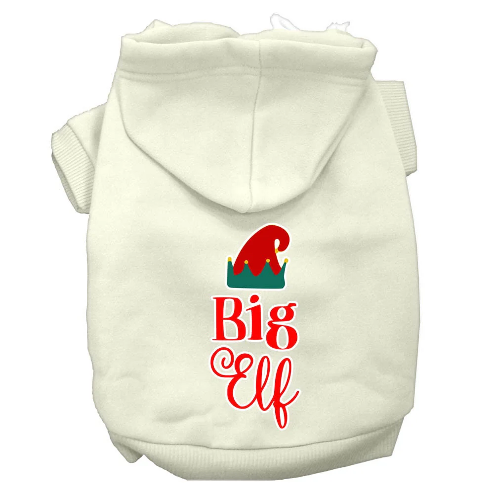 Christmas Pet Hoodie Screen Printed, "Big Elf" - Image 4