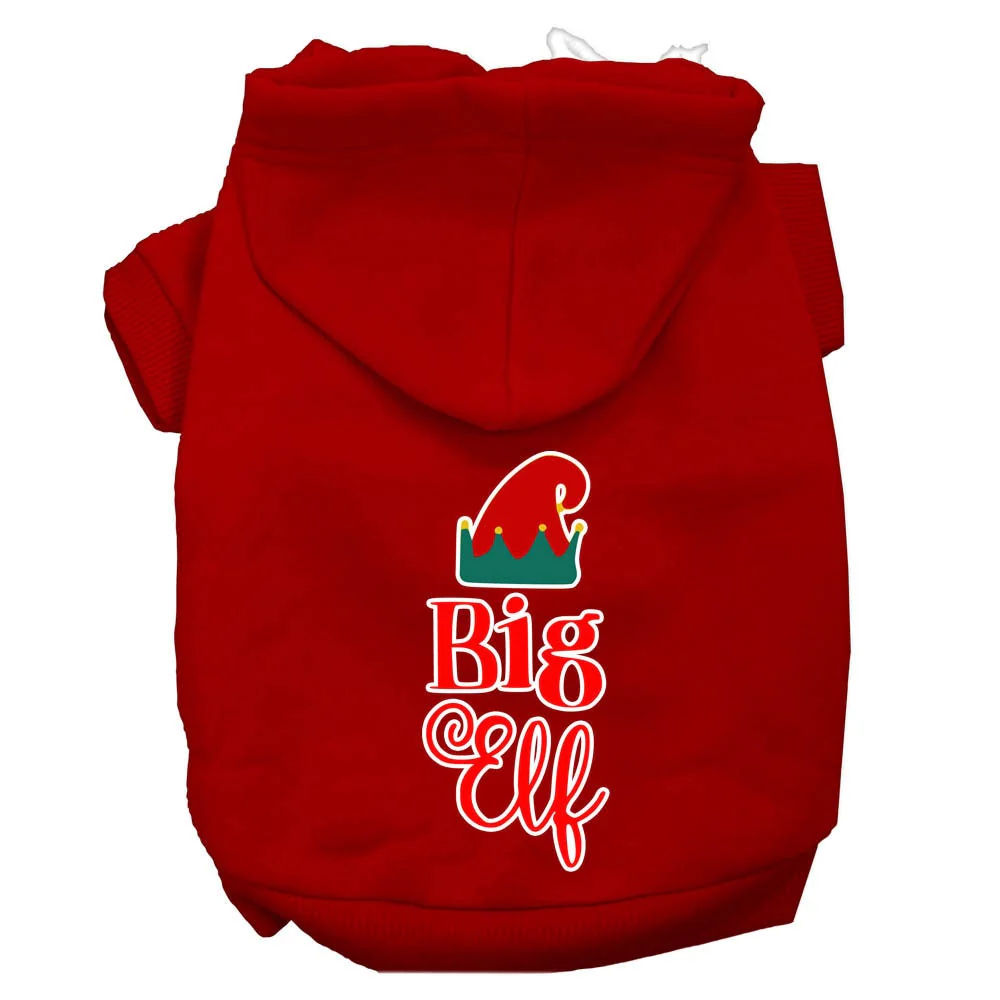 Christmas Pet Hoodie Screen Printed, "Big Elf" - Image 6