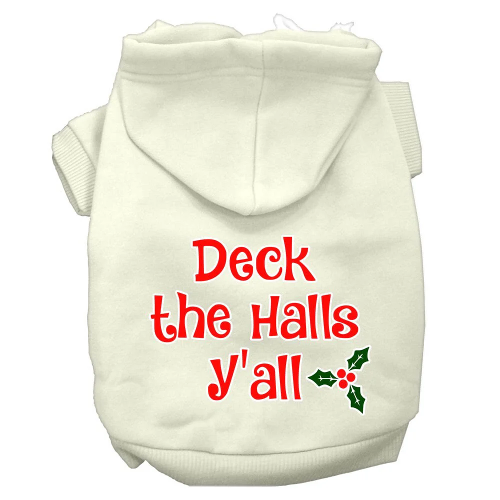 Christmas Pet Hoodie Screen Printed, "Deck the Halls Y'all" - Image 4