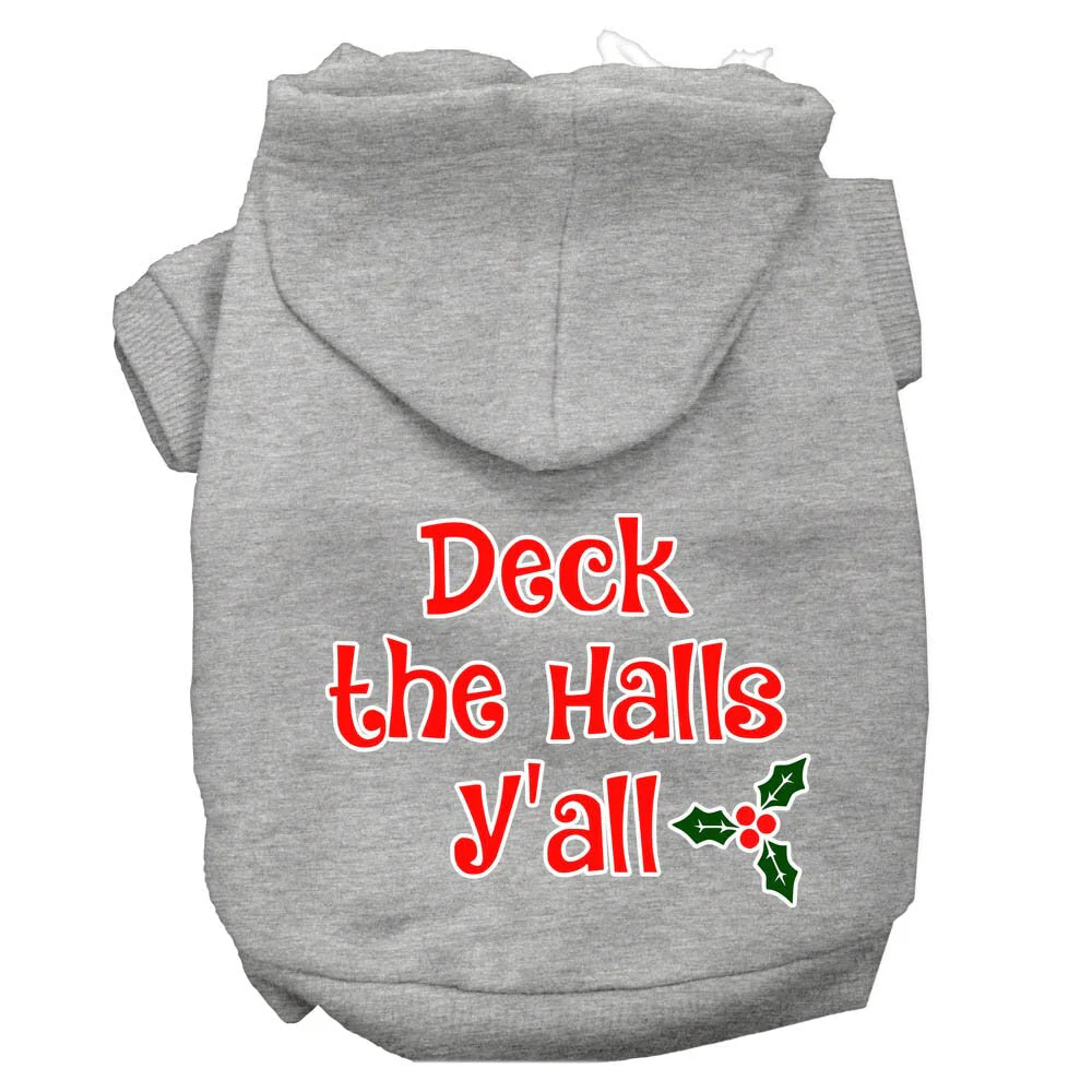 Christmas Pet Hoodie Screen Printed, "Deck the Halls Y'all" - Image 5