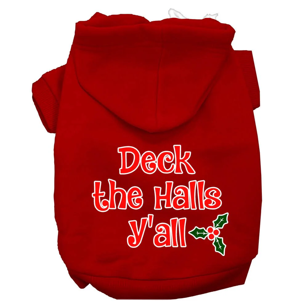 Christmas Pet Hoodie Screen Printed, "Deck the Halls Y'all" - Image 6