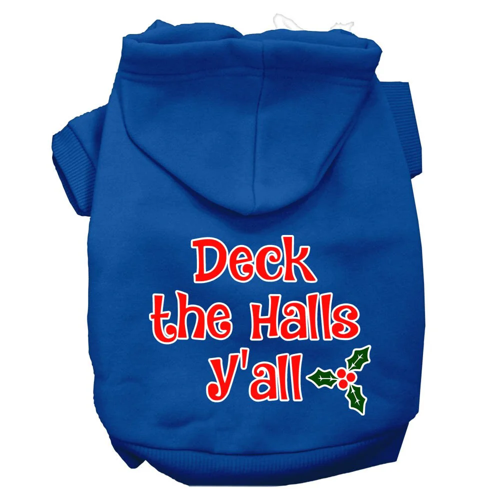 Christmas Pet Hoodie Screen Printed, "Deck the Halls Y'all" - Image 7