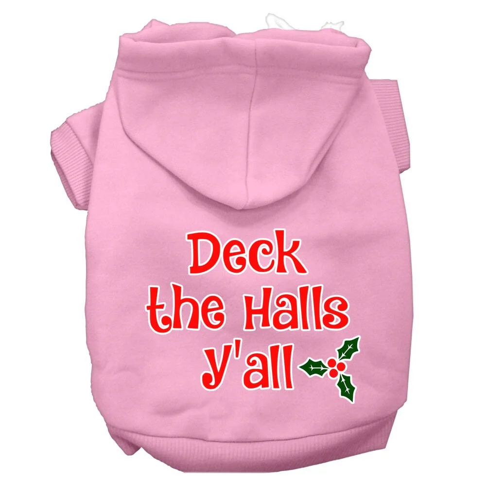 Christmas Pet Hoodie Screen Printed, "Deck the Halls Y'all" - Image 8