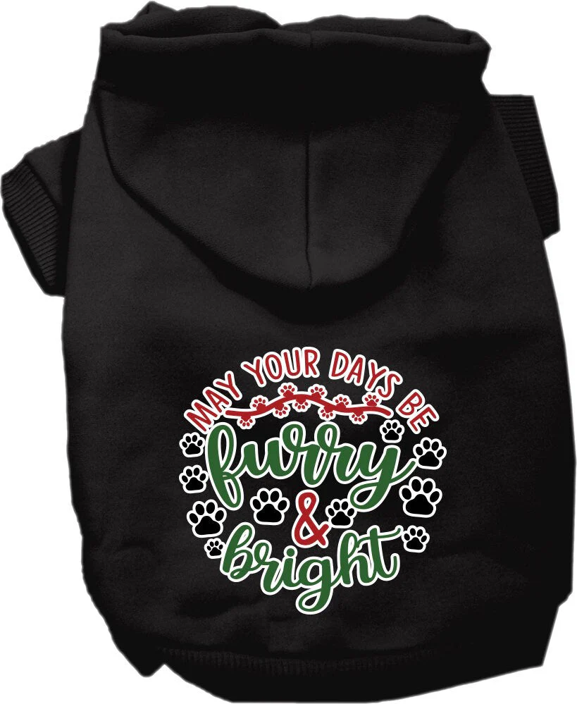 Christmas Pet Hoodie Screen Printed, "Furry & Bright" - Image 3
