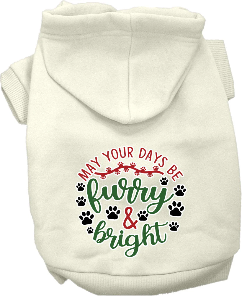 Christmas Pet Hoodie Screen Printed, "Furry & Bright" - Image 4