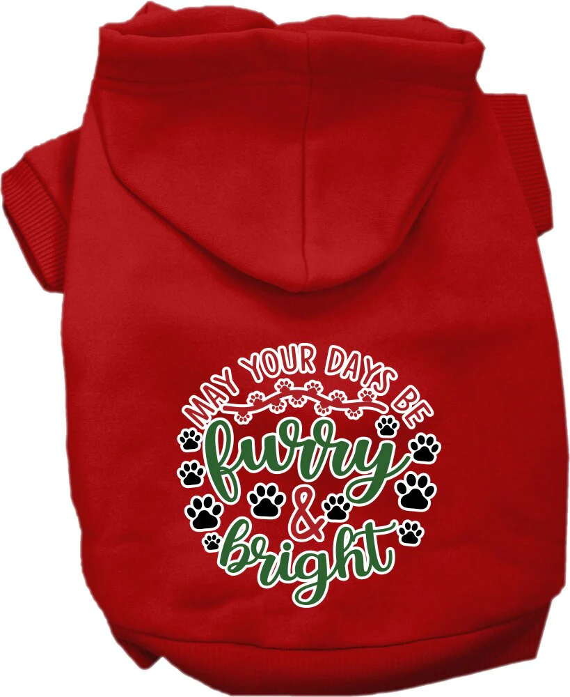 Christmas Pet Hoodie Screen Printed, "Furry & Bright" - Image 6