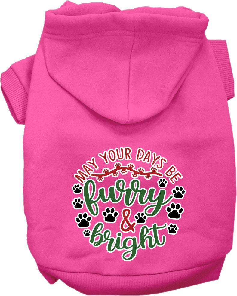Christmas Pet Hoodie Screen Printed, "Furry & Bright" - Image 8