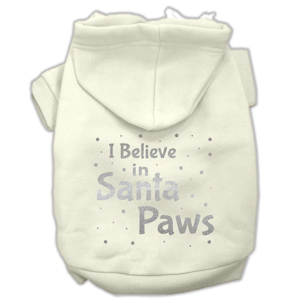 Christmas Pet Hoodie Screen Printed, "I Believe In Santa Paws" - Image 5