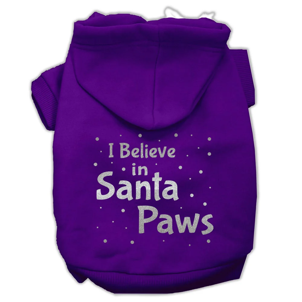 Christmas Pet Hoodie Screen Printed, "I Believe In Santa Paws" - Image 7