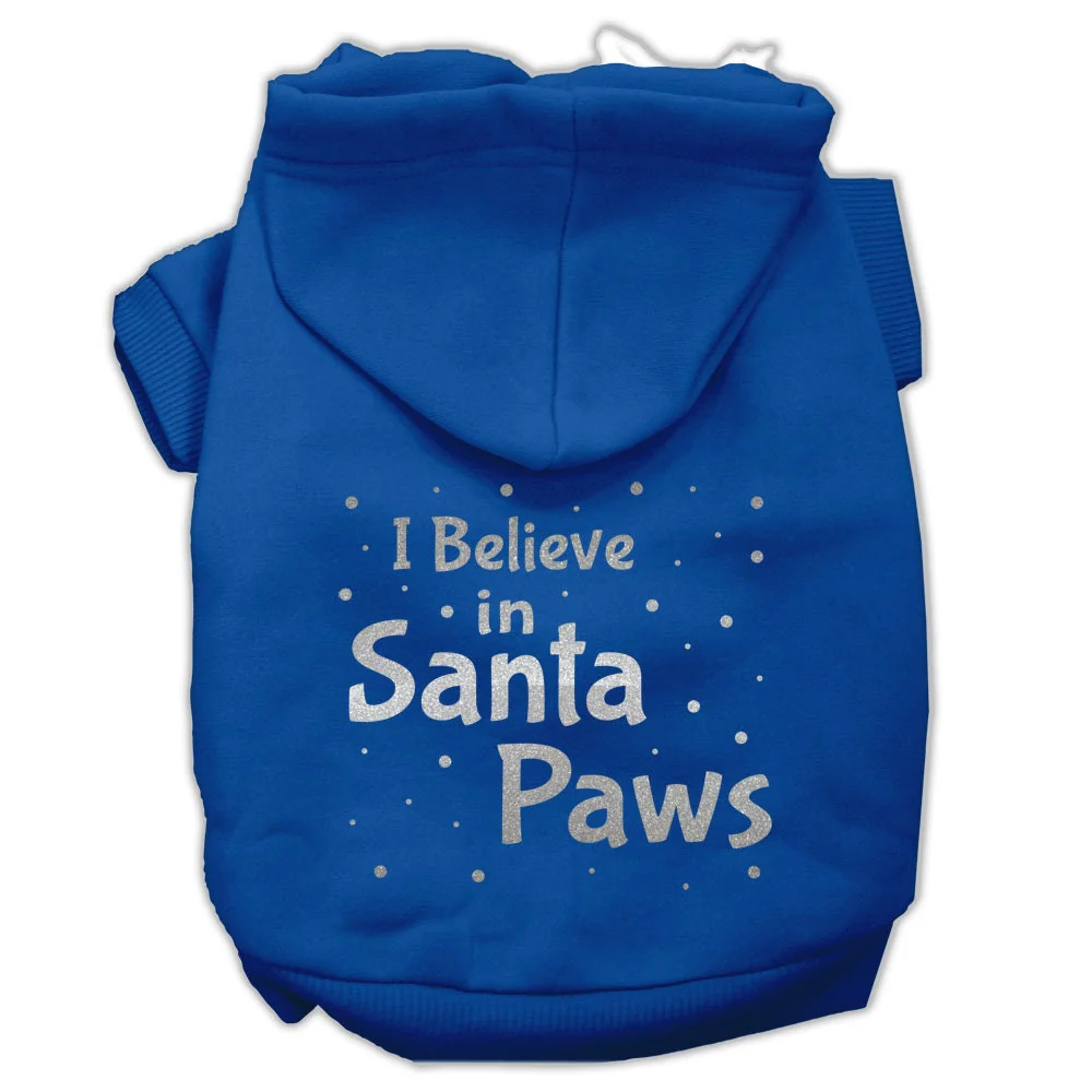 Christmas Pet Hoodie Screen Printed, "I Believe In Santa Paws" - Image 8