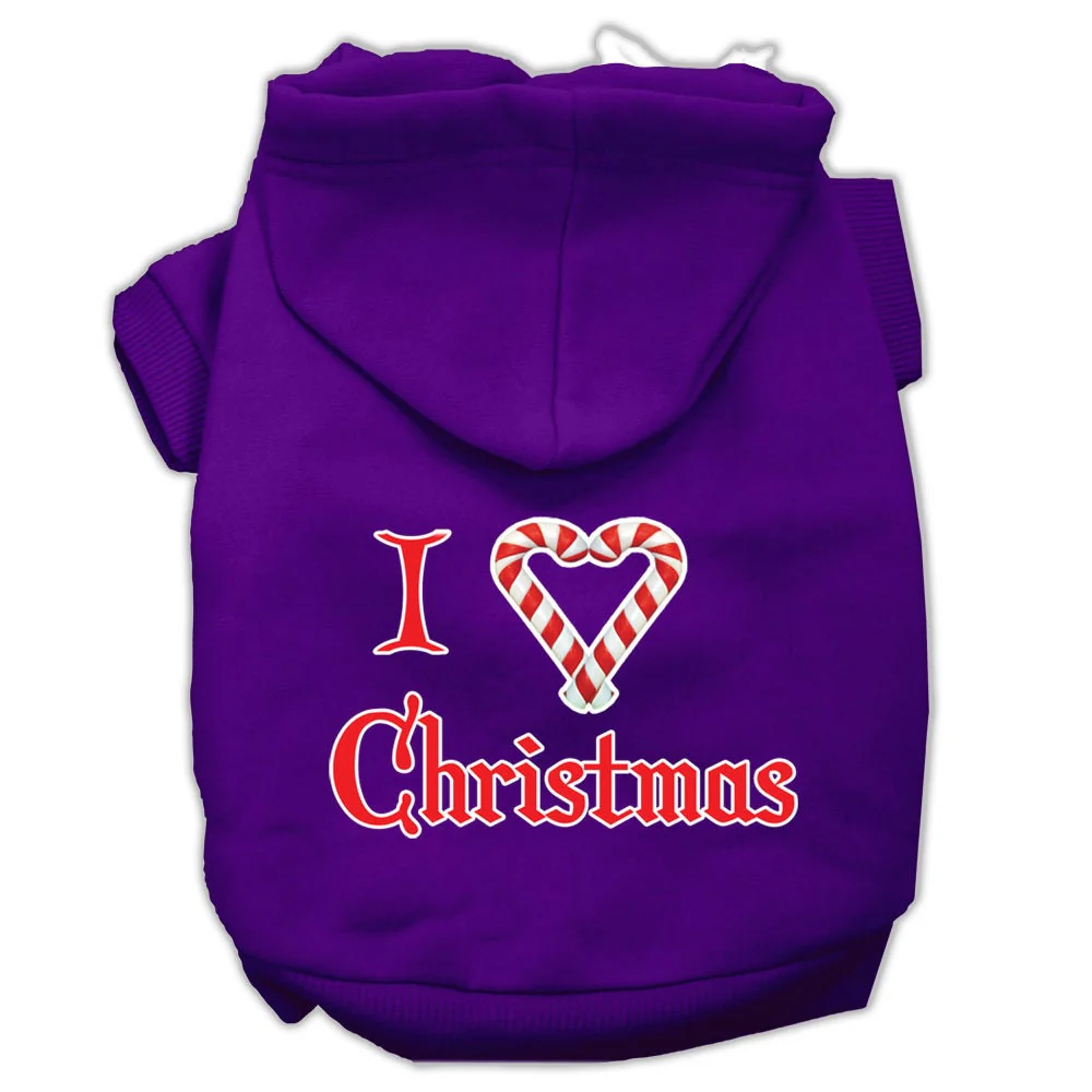 Christmas Pet Hoodie Screen Printed, "I Heart Christmas" - Image 10