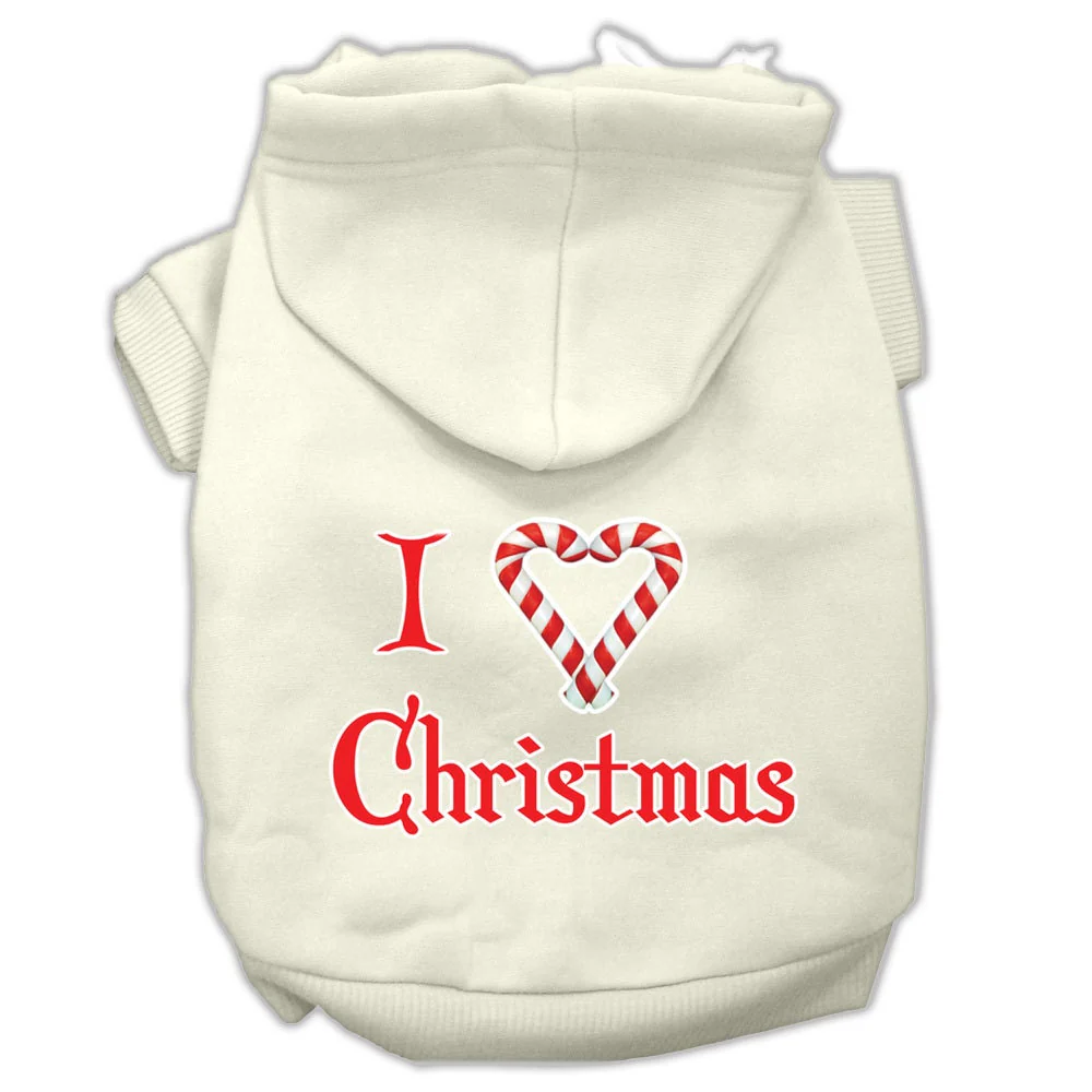 Christmas Pet Hoodie Screen Printed, "I Heart Christmas" - Image 4