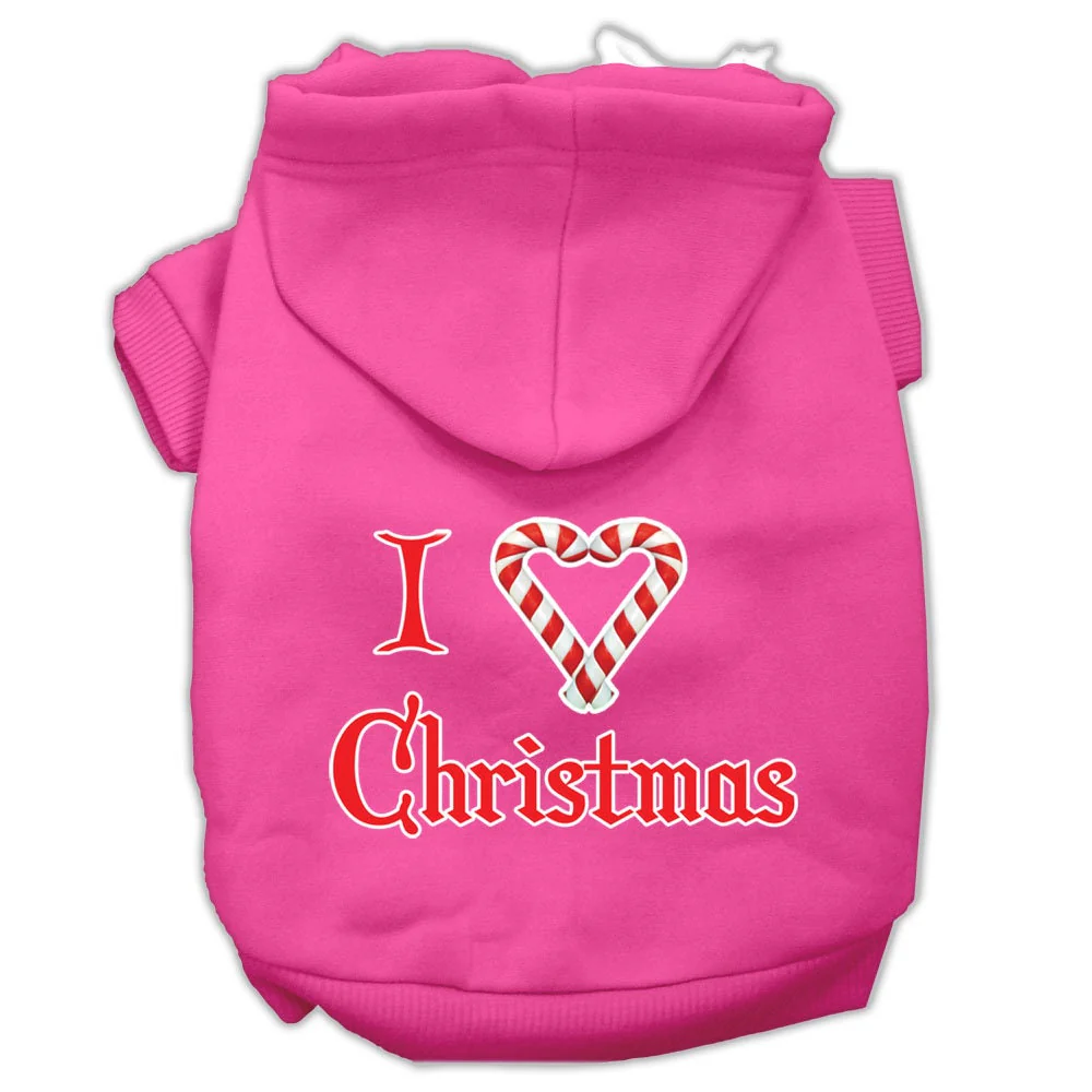 Christmas Pet Hoodie Screen Printed, "I Heart Christmas" - Image 8
