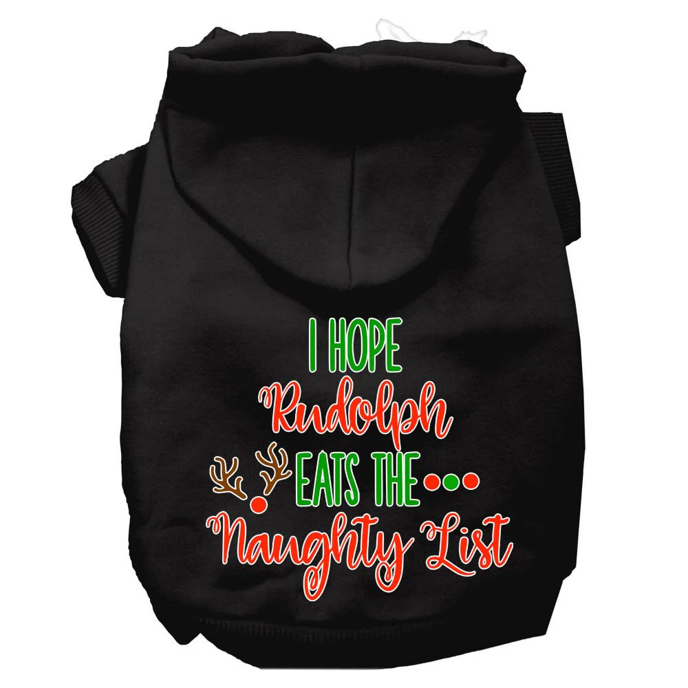 Christmas Pet Hoodie Screen Printed, "I Hope Rudolph Eats The Naughty List" - Image 3
