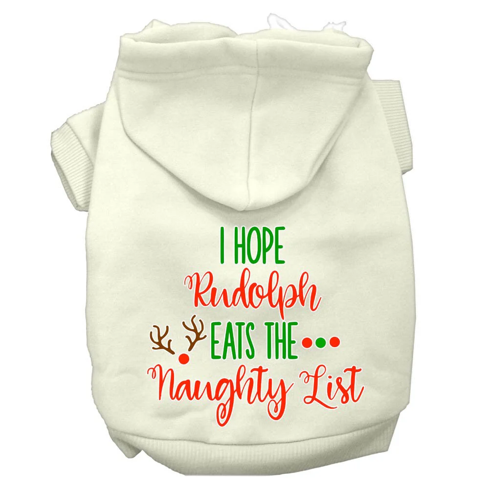 Christmas Pet Hoodie Screen Printed, "I Hope Rudolph Eats The Naughty List" - Image 4