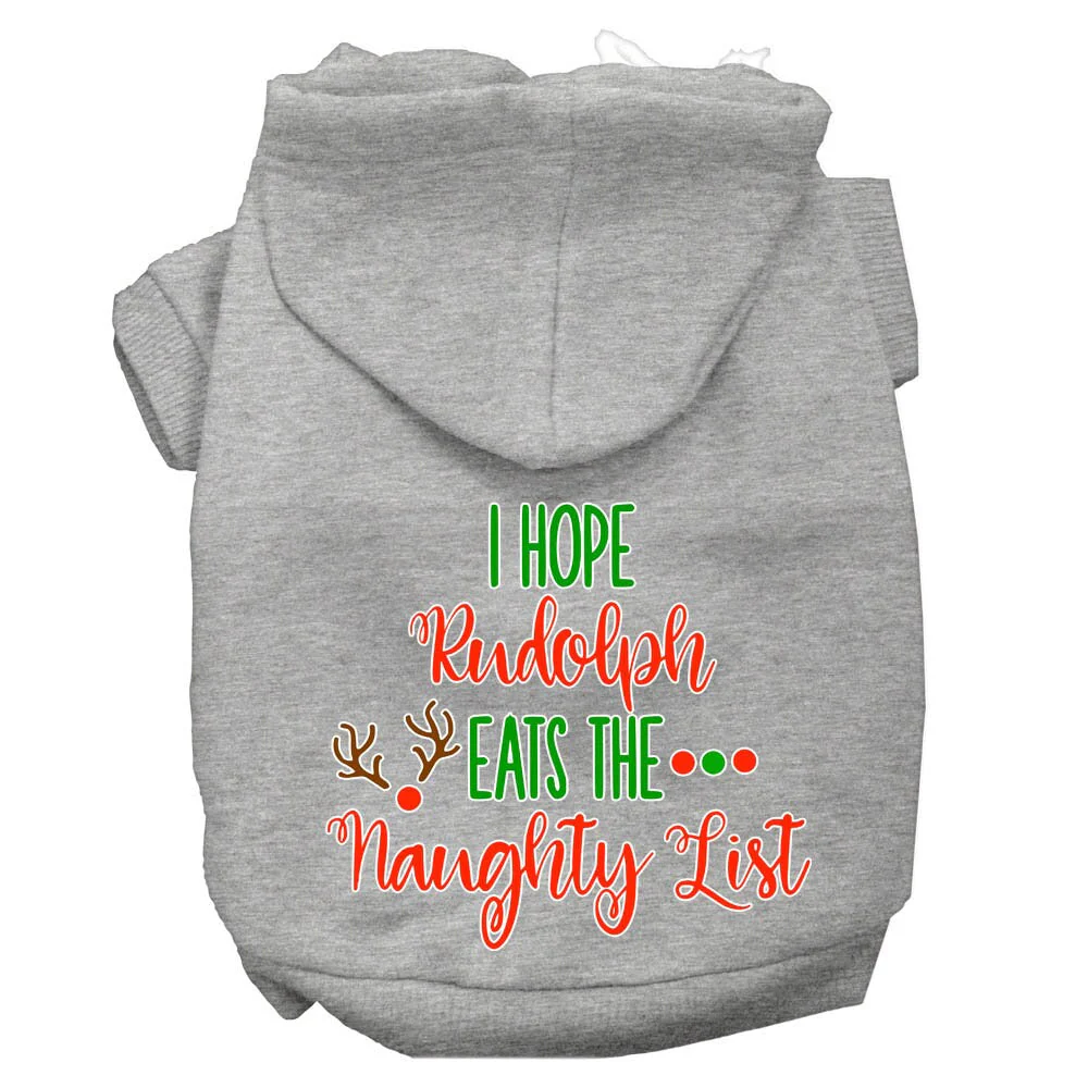 Christmas Pet Hoodie Screen Printed, "I Hope Rudolph Eats The Naughty List" - Image 5