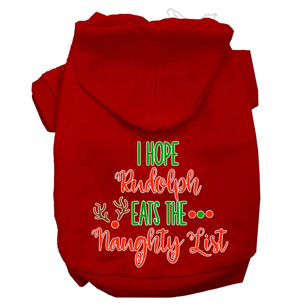 Christmas Pet Hoodie Screen Printed, "I Hope Rudolph Eats The Naughty List" - Image 6