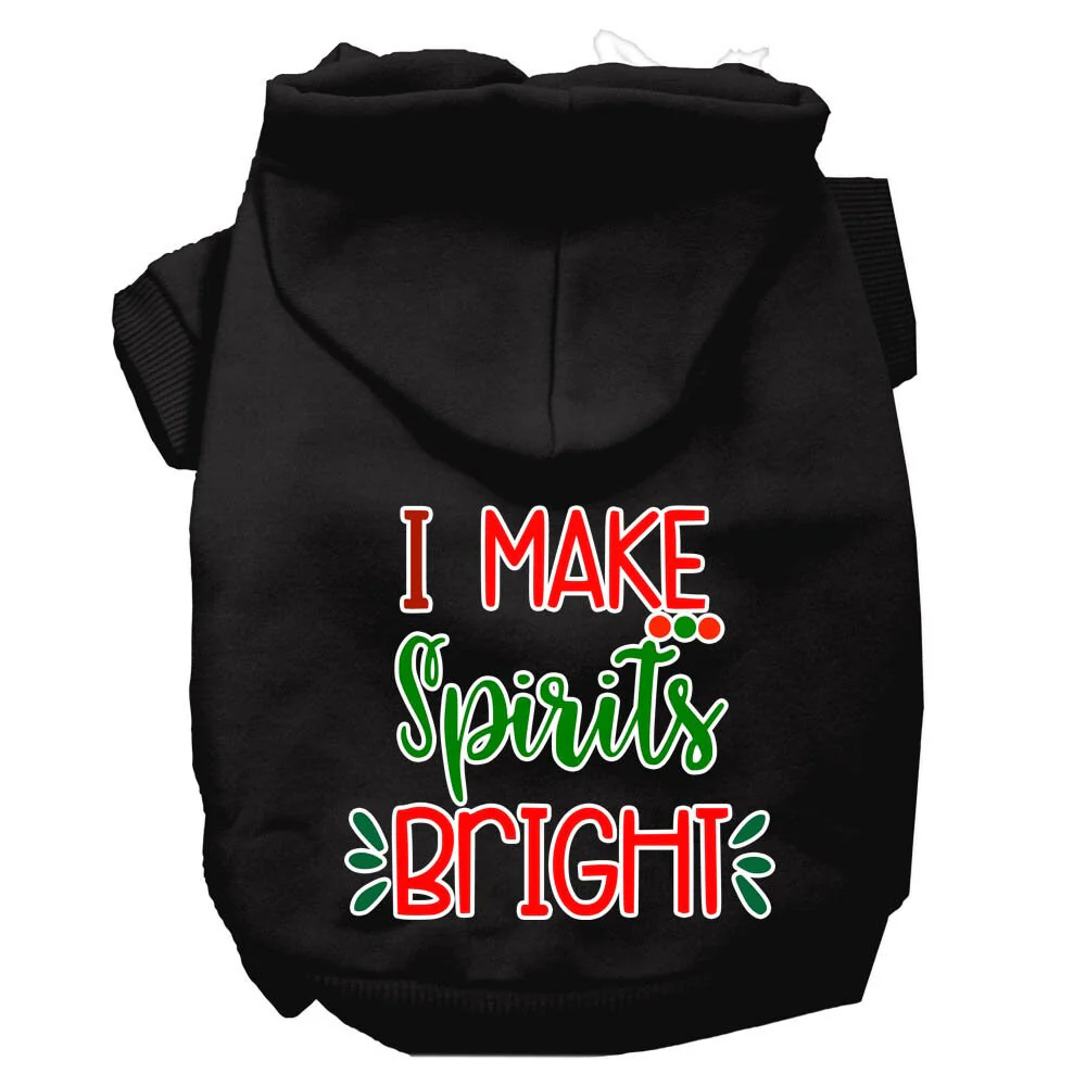 Christmas Pet Hoodie Screen Printed, "I Make Spirits Bright" - Image 3