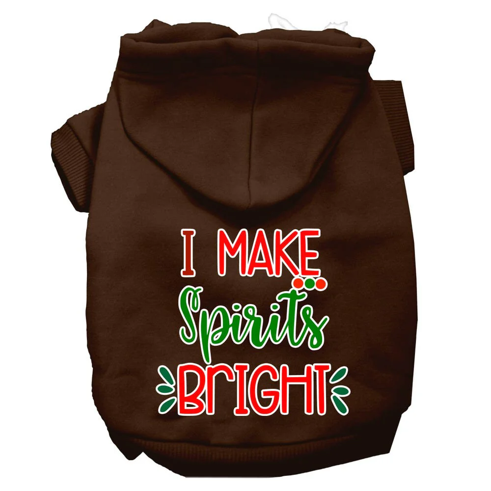 Christmas Pet Hoodie Screen Printed, "I Make Spirits Bright" - Image 4
