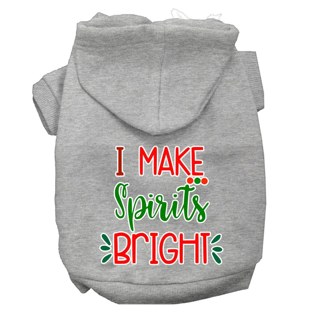 Christmas Pet Hoodie Screen Printed, "I Make Spirits Bright" - Image 5