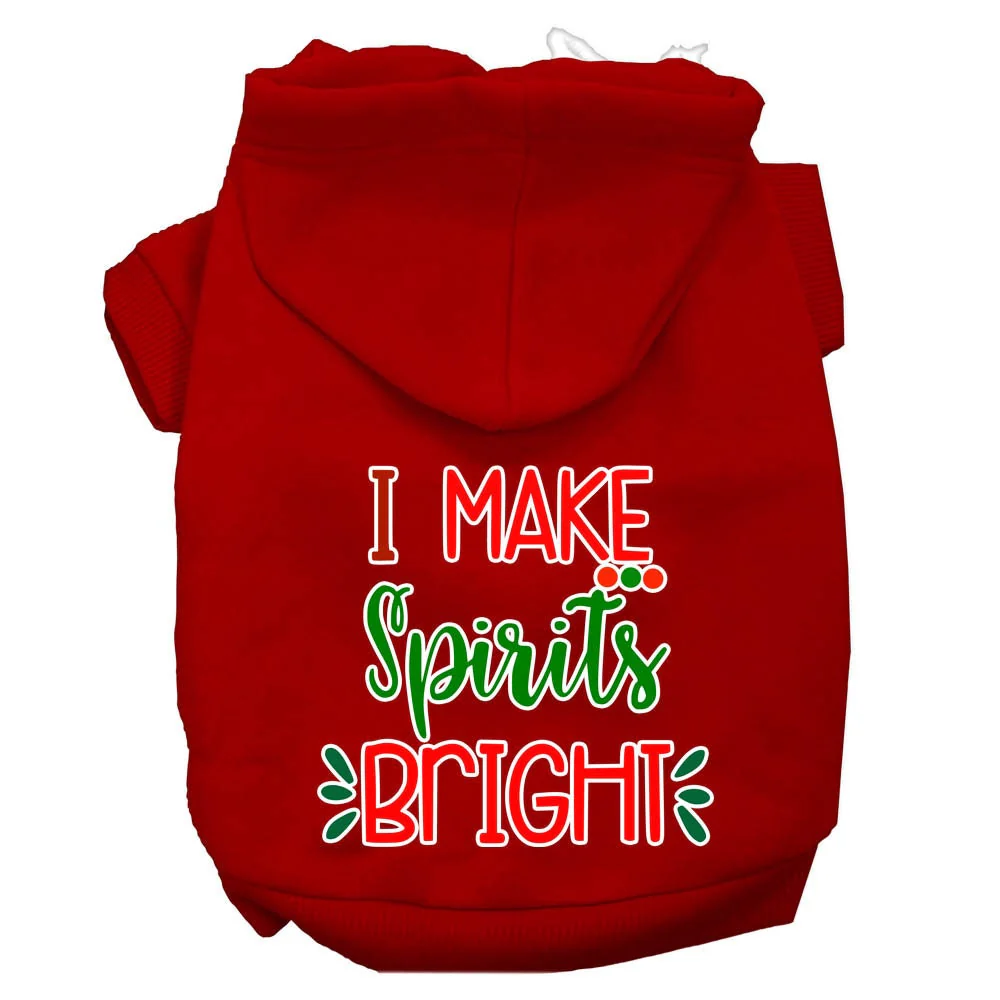 Christmas Pet Hoodie Screen Printed, "I Make Spirits Bright" - Image 6