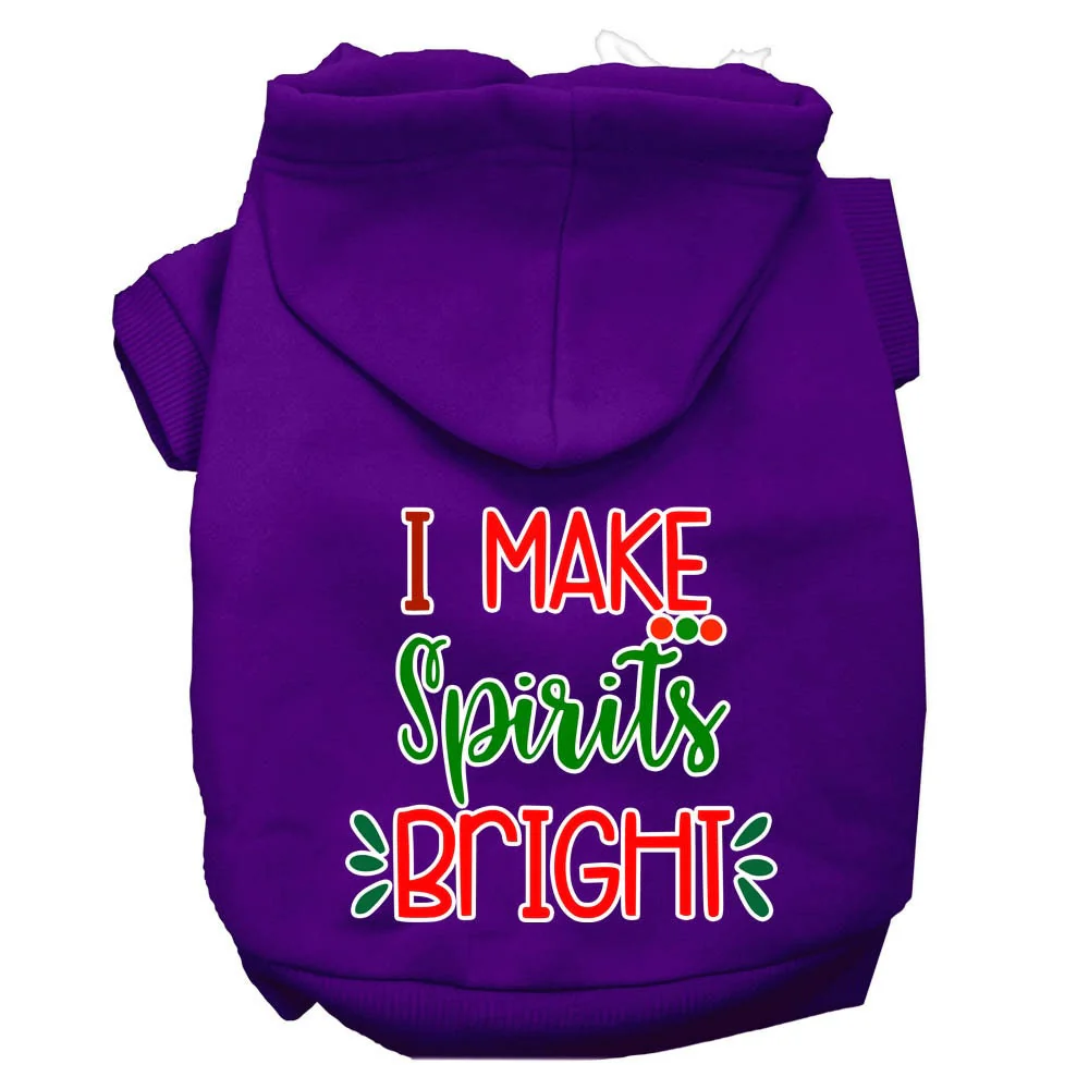 Christmas Pet Hoodie Screen Printed, "I Make Spirits Bright" - Image 7