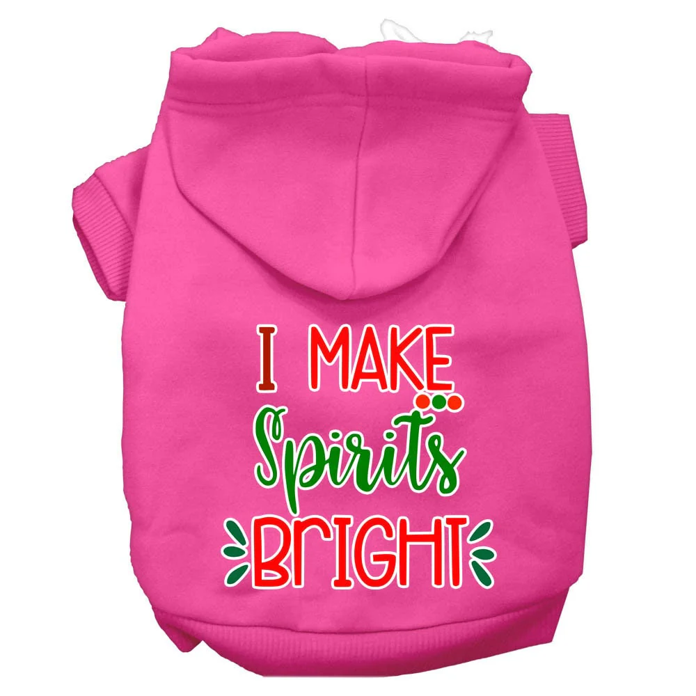 Christmas Pet Hoodie Screen Printed, "I Make Spirits Bright" - Image 8