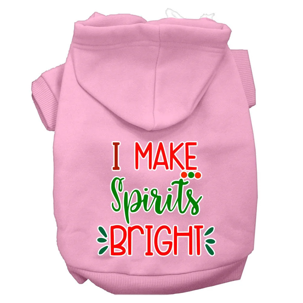 Christmas Pet Hoodie Screen Printed, "I Make Spirits Bright" - Image 9