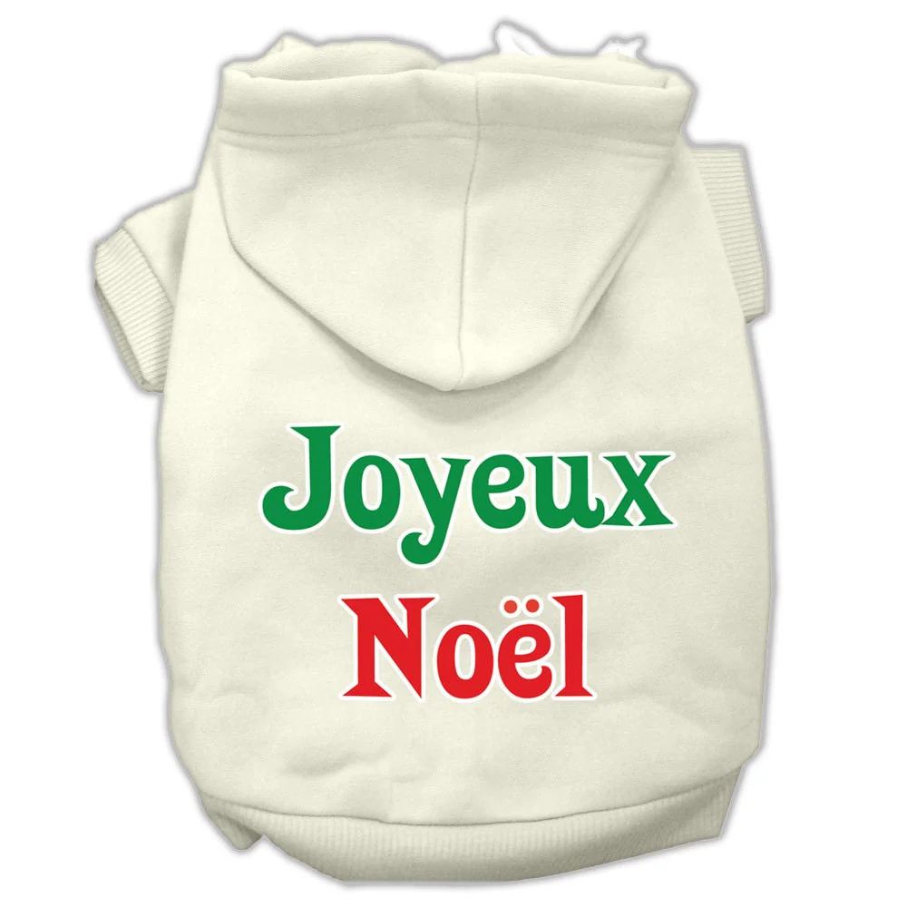 Christmas Pet Hoodie Screen Printed, "Joyeux Noel" - Image 3