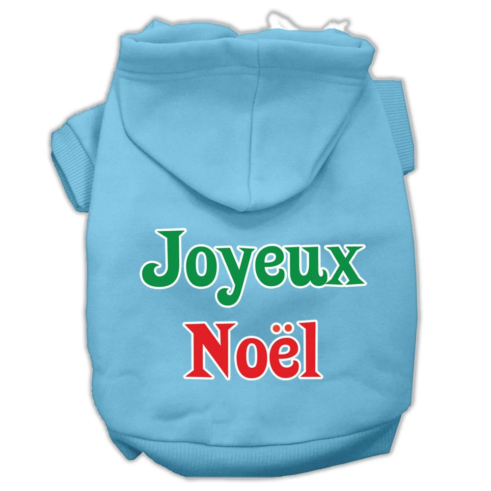 Christmas Pet Hoodie Screen Printed, "Joyeux Noel" - Image 6