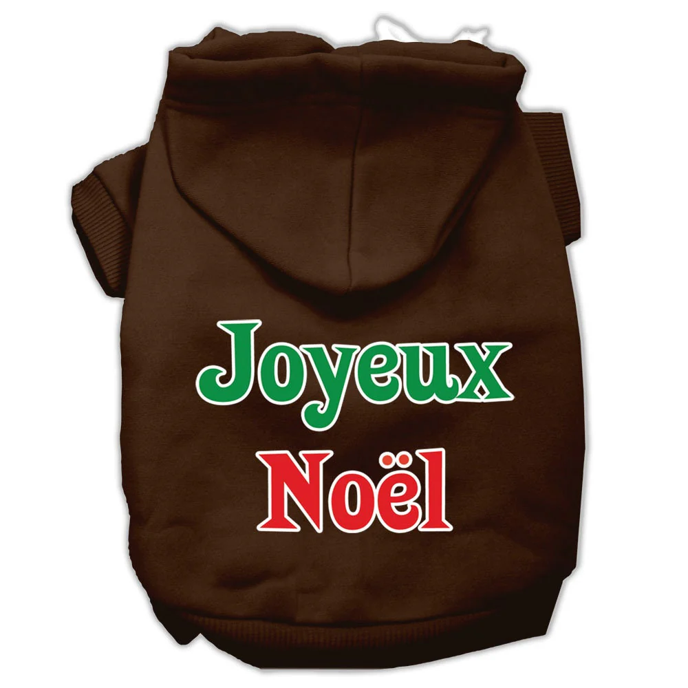 Christmas Pet Hoodie Screen Printed, "Joyeux Noel" - Image 8
