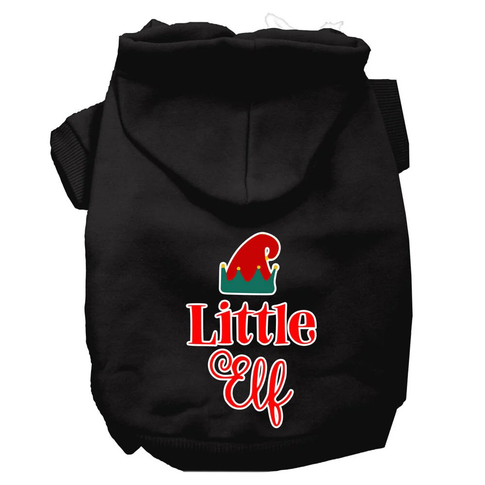 Christmas Pet Hoodie Screen Printed, "Little Elf" - Image 3