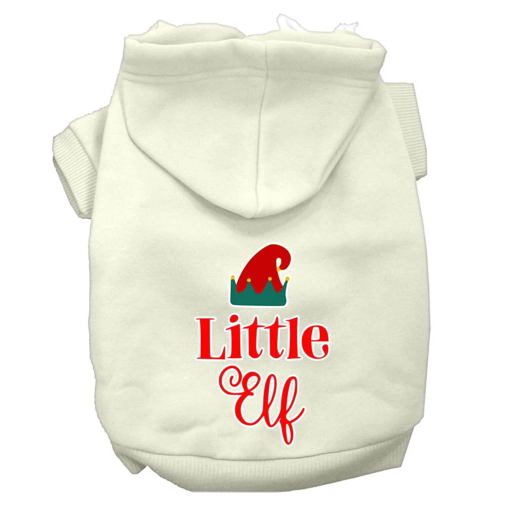 Christmas Pet Hoodie Screen Printed, "Little Elf" - Image 5