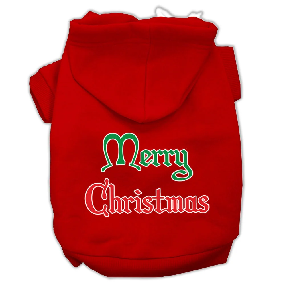 Christmas Pet Hoodie Screen Printed, "Merry Christmas" - Image 3