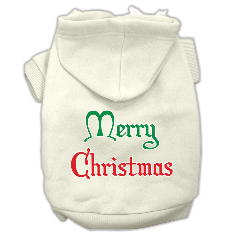Christmas Pet Hoodie Screen Printed, "Merry Christmas" - Image 5