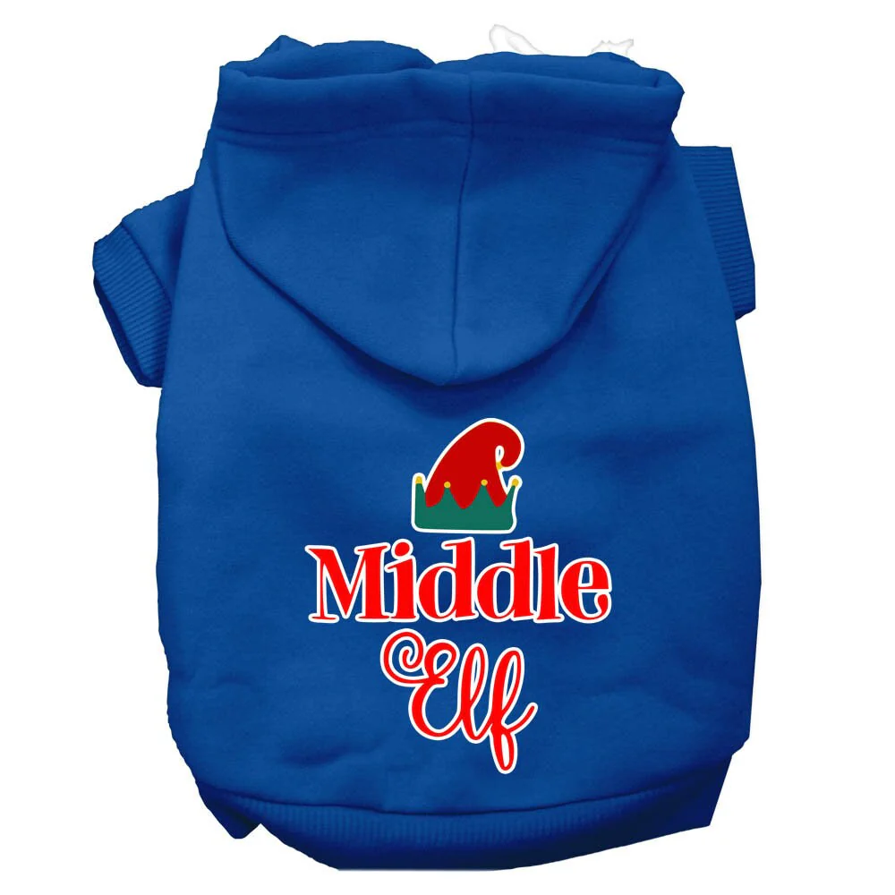 Christmas Pet Hoodie Screen Printed, "Middle Elf" - Image 10