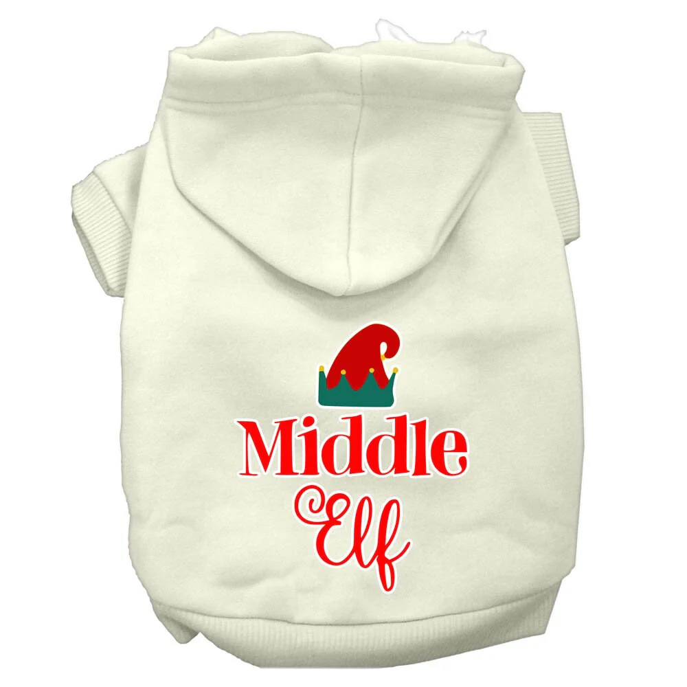 Christmas Pet Hoodie Screen Printed, "Middle Elf" - Image 4