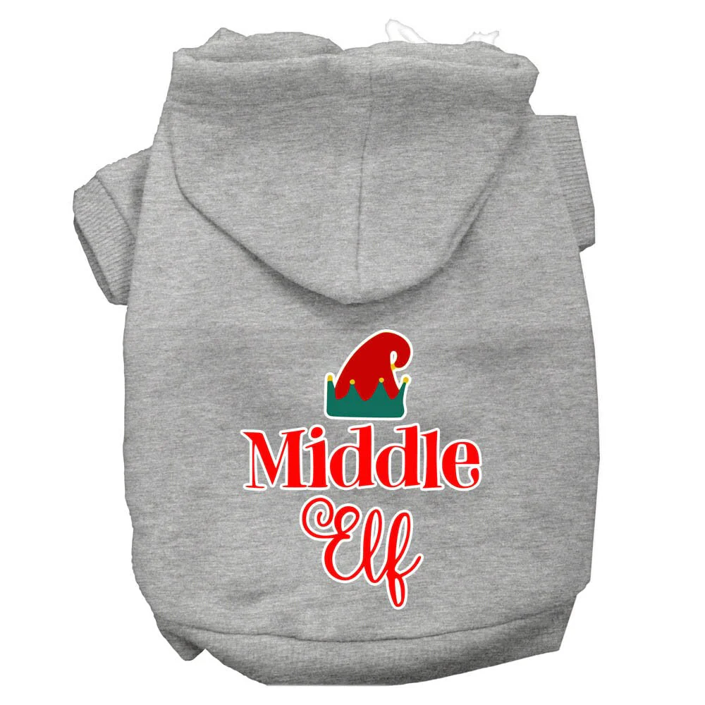 Christmas Pet Hoodie Screen Printed, "Middle Elf" - Image 5