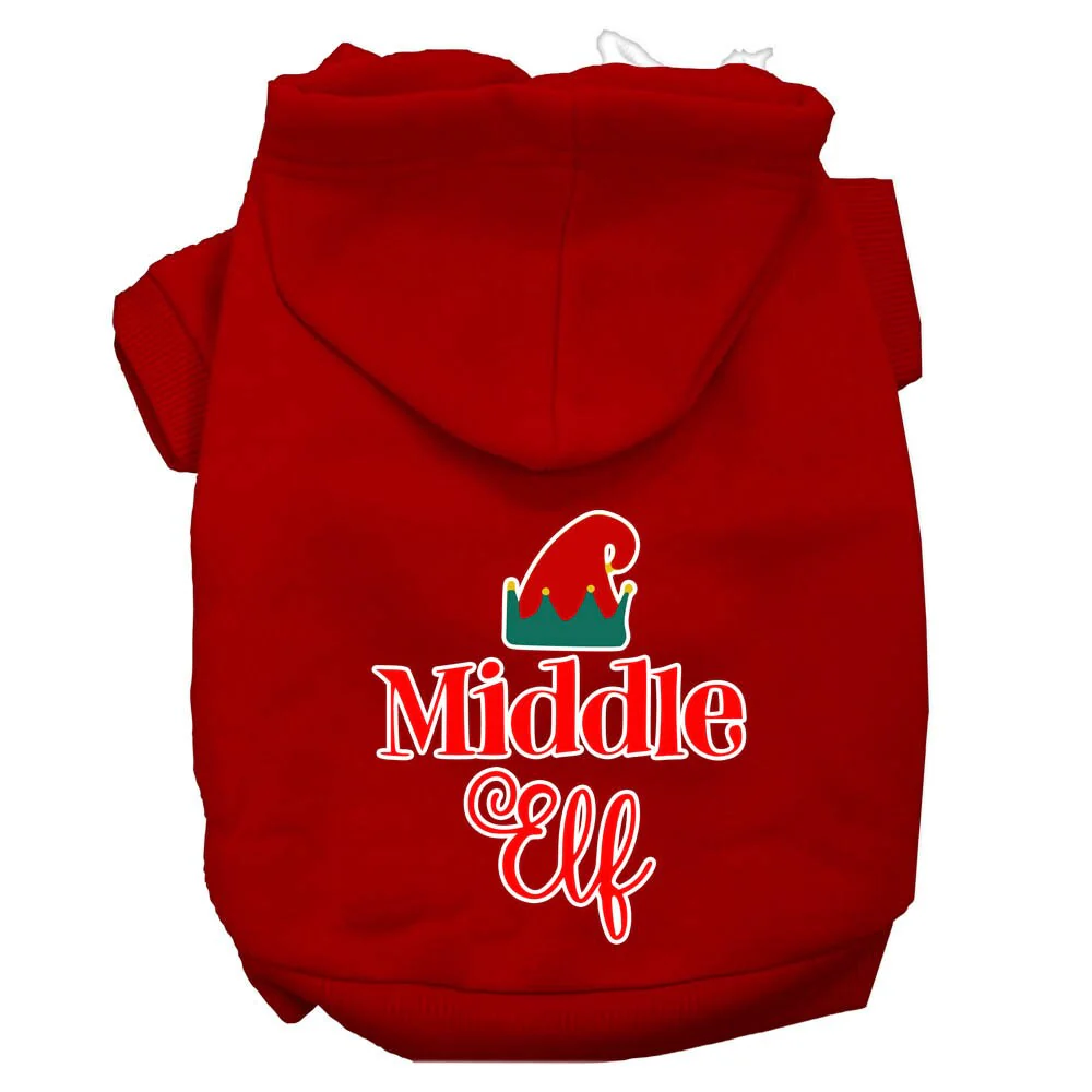 Christmas Pet Hoodie Screen Printed, "Middle Elf" - Image 6
