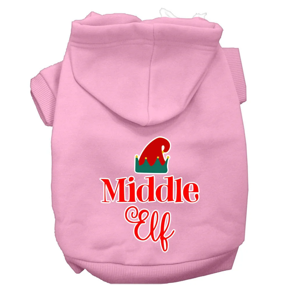 Christmas Pet Hoodie Screen Printed, "Middle Elf" - Image 9