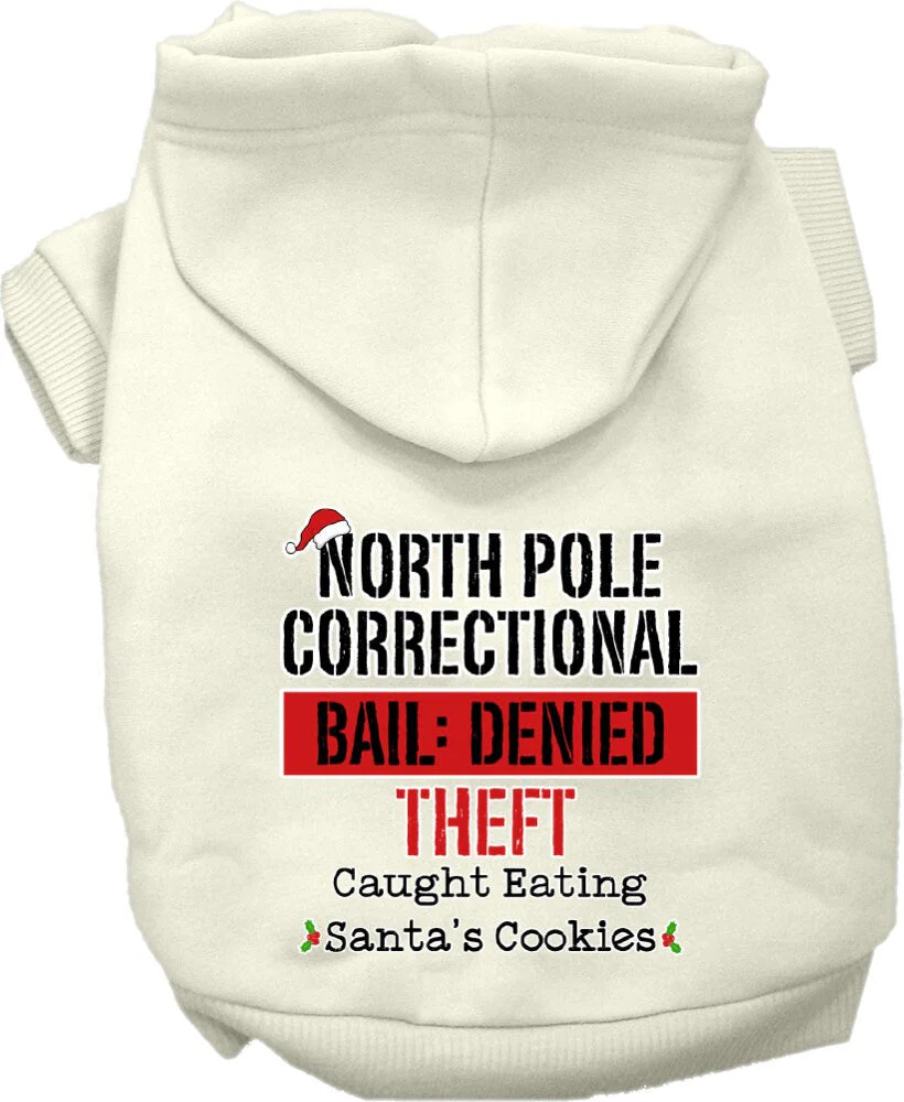 Christmas Pet Hoodie Screen Printed, "North Pole Correctional" - Image 10