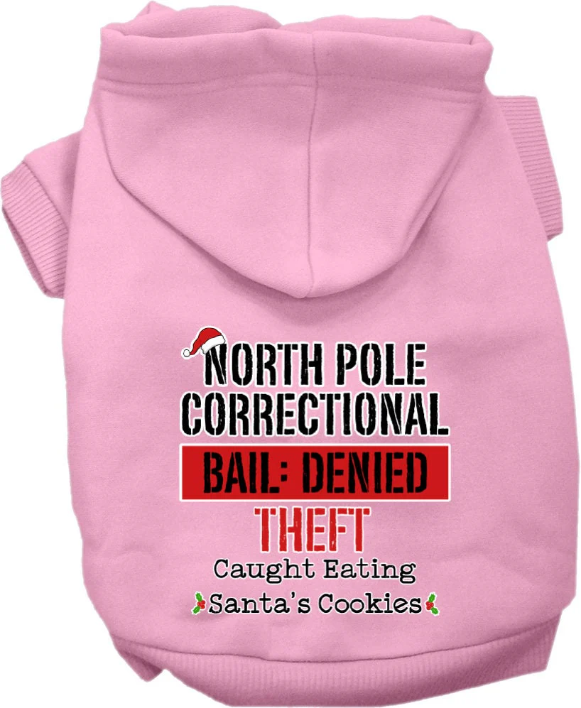 Christmas Pet Hoodie Screen Printed, "North Pole Correctional" - Image 7