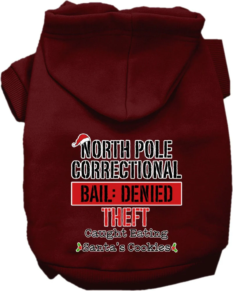 Christmas Pet Hoodie Screen Printed, "North Pole Correctional" - Image 8