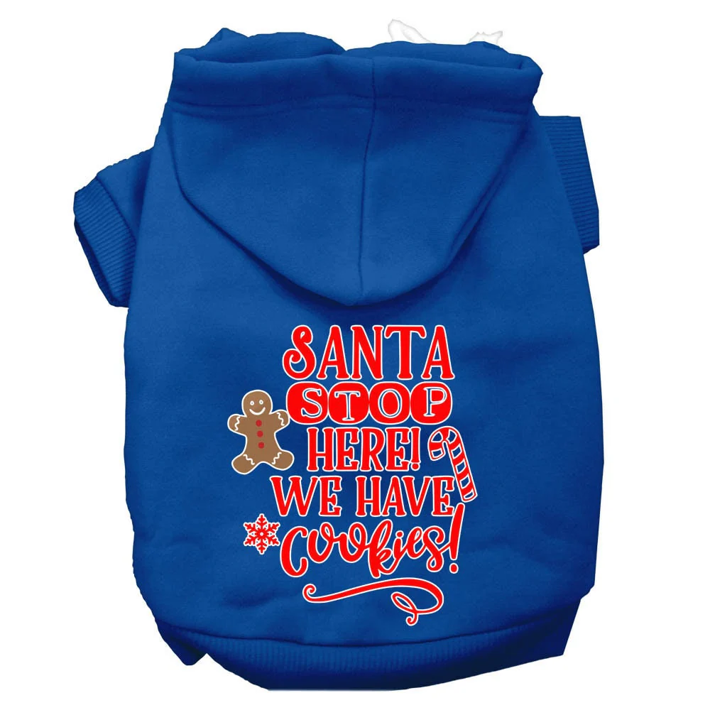 Christmas Pet Hoodie Screen Printed, "Santa Stop Here, We Have Cookies" - Image 10