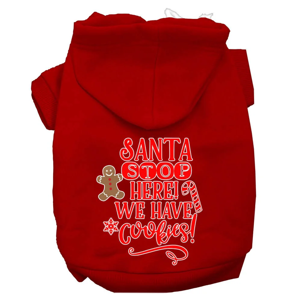 Christmas Pet Hoodie Screen Printed, "Santa Stop Here, We Have Cookies" - Image 7